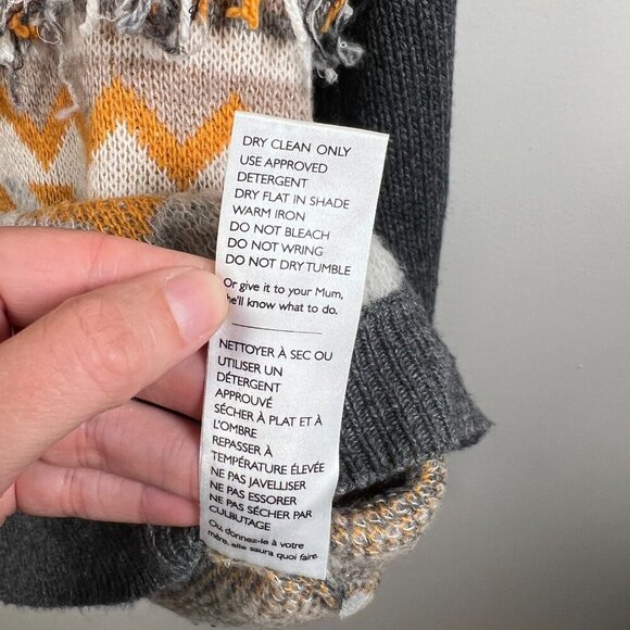Banjo & Matilda Chevron Fringe Sweater Size XS Wool Cashmere Cozy Fall Winter - Picture 11 of 11